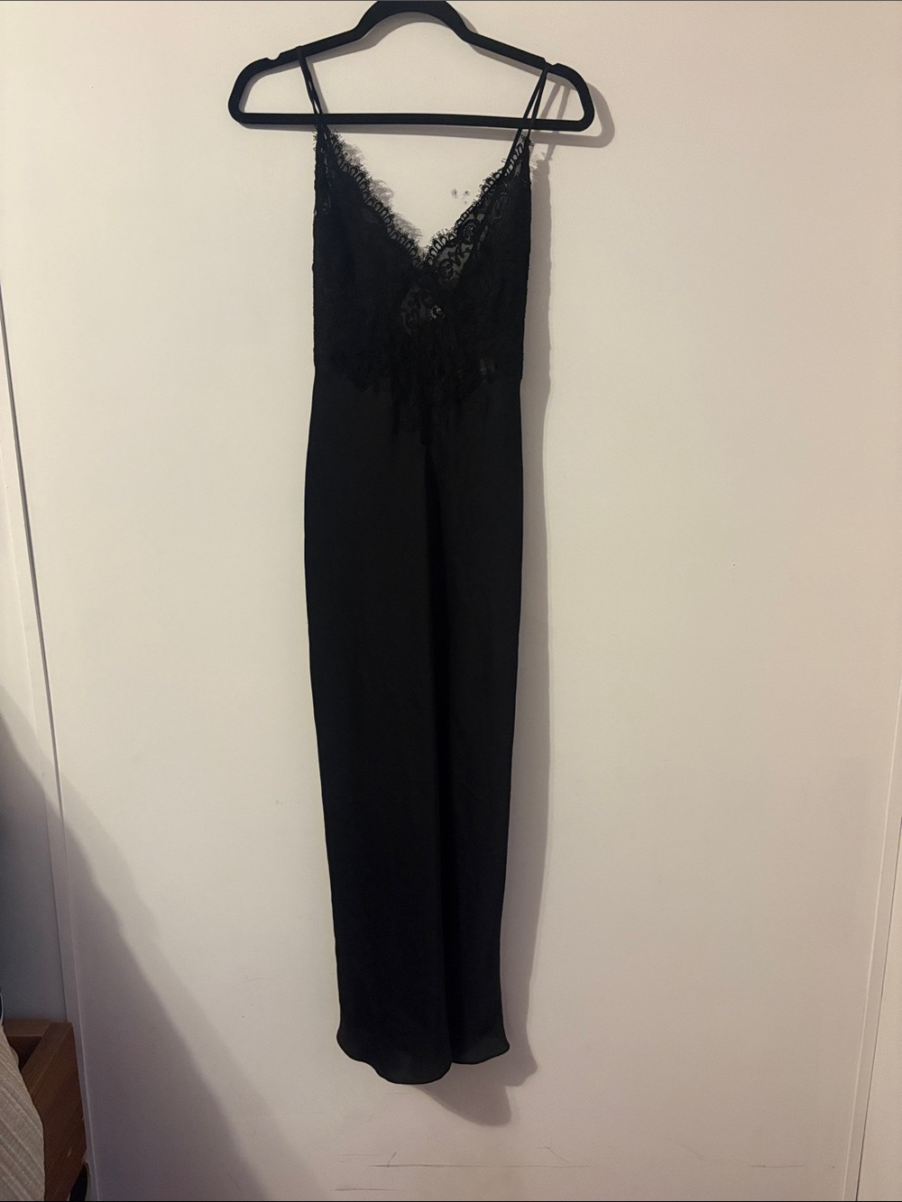 Victoria's Secret Black Lace-Trim Slip Chemise